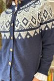 Fair Isle Cardigan Navy 